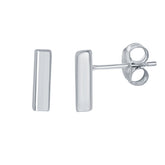 Sterling Silver Small Bar Stud Earrings